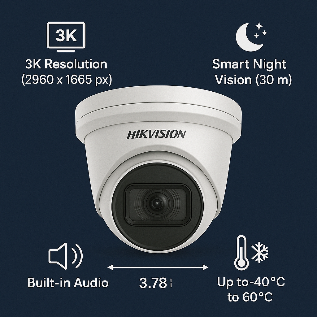 IntechCam 3K Vision: 3K Smart Hybrid Light Audio Indoor Fixed Turret Camera - Imagen 3