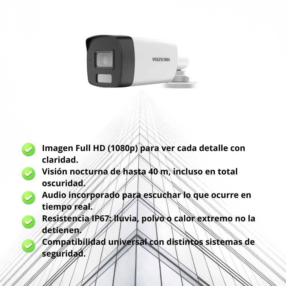 IntechCam Pro 2M: 2MP Smart Hybrid Light Audio Fixed Bullet Camera - Imagen 4