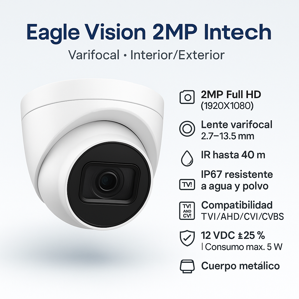 Eagle Vision 2MP Intech: 2 MP Manual Varifocal Turret Camera - Imagen 5