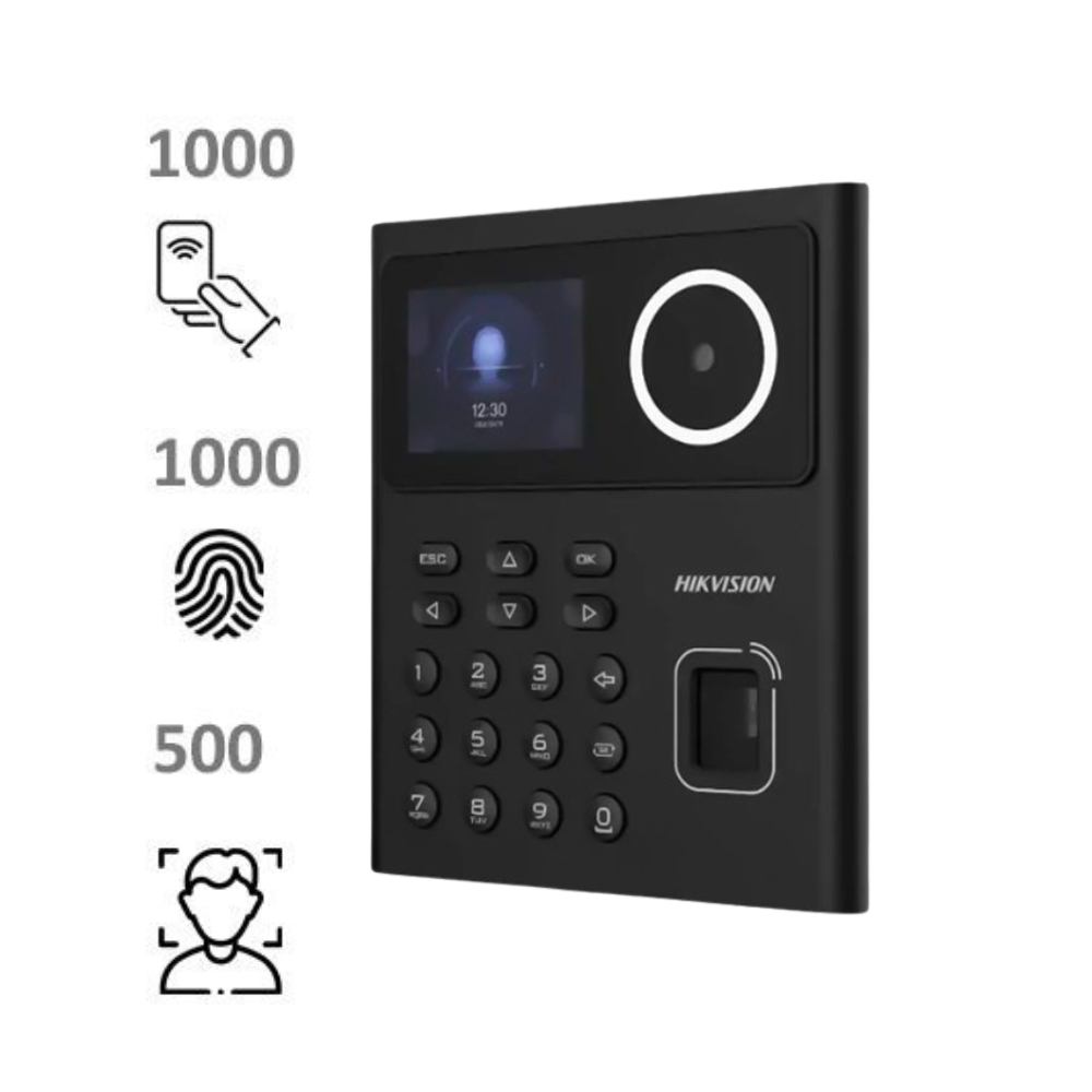 FaceLock Pro: HIKVISION DS-K1T320EFWX-B Terminal Min Moe WiFi Administrable por Nube / Acceso y Asistencia / Huella, Facial y Tarjetas MIFARE / 500 rostros y 1,000 Huellas y Tarjetas / Detección de Cubrebocas - Imagen 5