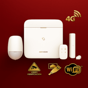 Secure One: HIKVISION AX PRO DS-PWA48-KIT-WB(LA) Kit de Panel de Alarma Inalámbrico de Hikvision / Soporta 48 Zonas / Wi-Fi y Ethernet / Incluye Batería de respaldo / Video Verificacion con Camaras Hikvision